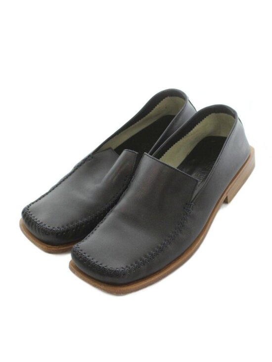 Louis Vuitton Square Toe Loafers Leather Stitch 6 Black main image 8